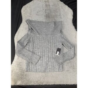 New Worthington Off Shoulder Heather Gray Sweater Size Medium NWT
